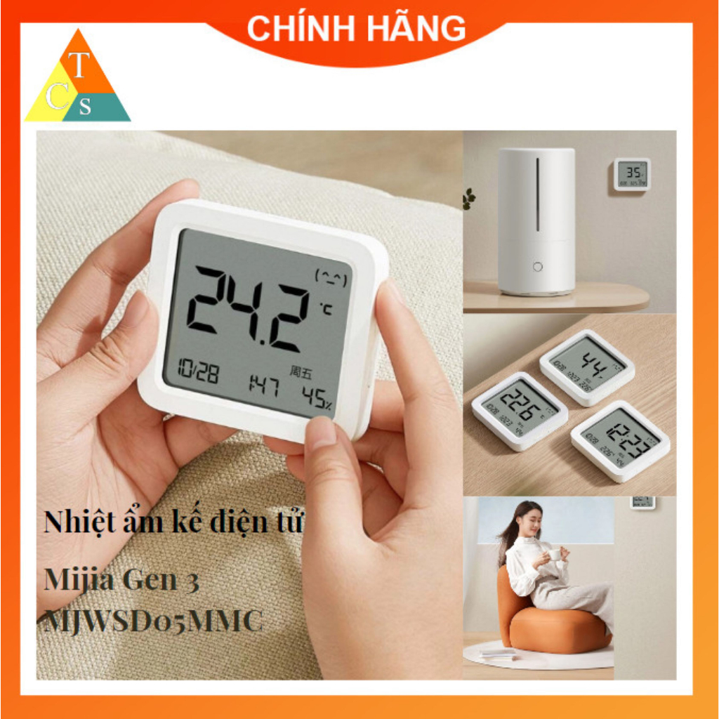 Nhiệt ẩm kế điện tử XM Mijia Gen 3 MJWSD05MMC, model mới 2023 có ngày giờ