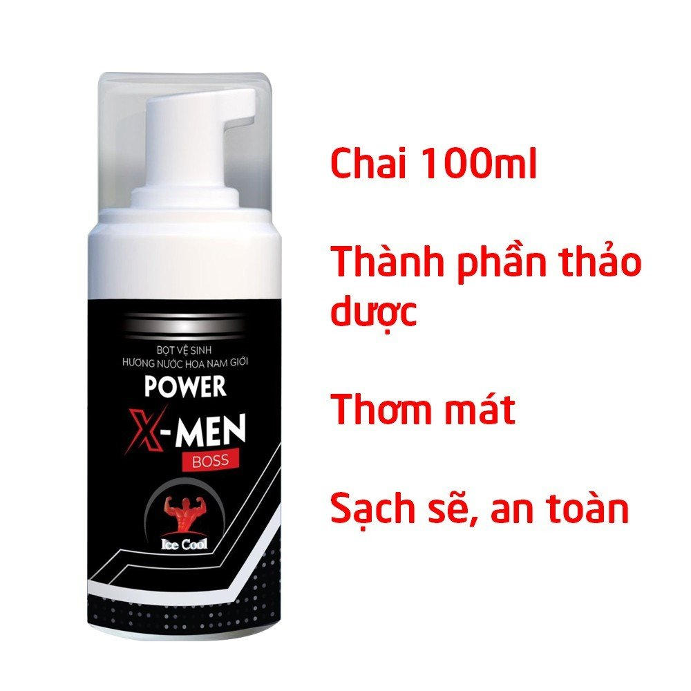 Bọt vệ sinh nam hương nước hoa Power X Men Boss giúp làm sạch, khử mùi, kháng khuẩn - Chai 100ml