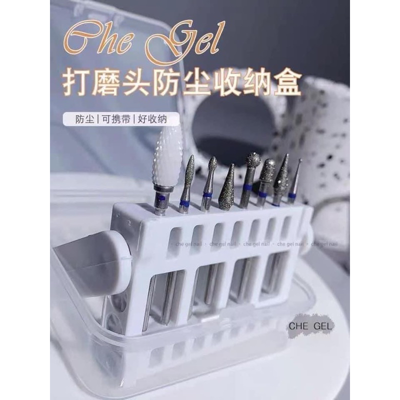 Hộp cắm đầu mài hình chữ nhật - Khay cắm đầu mài chân đứng