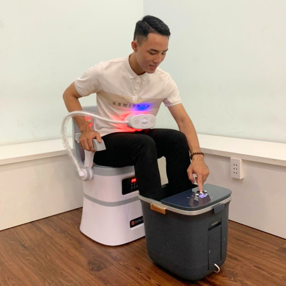 Combo Chăm Sóc Sức Khoẻ Máy Hơ Xông Ngải Cứu Darlev DLS301 Và Máy Massage Ngâm Chân Nevato NVFA405