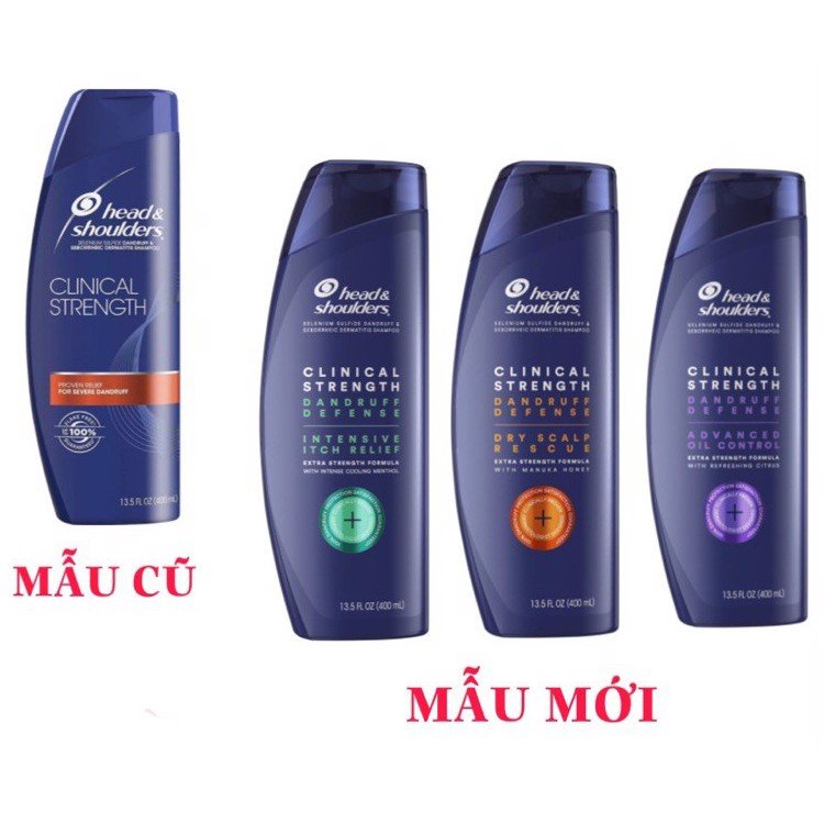 DẦU GỘI HẾT GÀU VÀ NẤM HEAD & SHOULDERS CLINICAL STRENGTH LOẠI 400ML CỦA MỸ (MẪU MỚI)