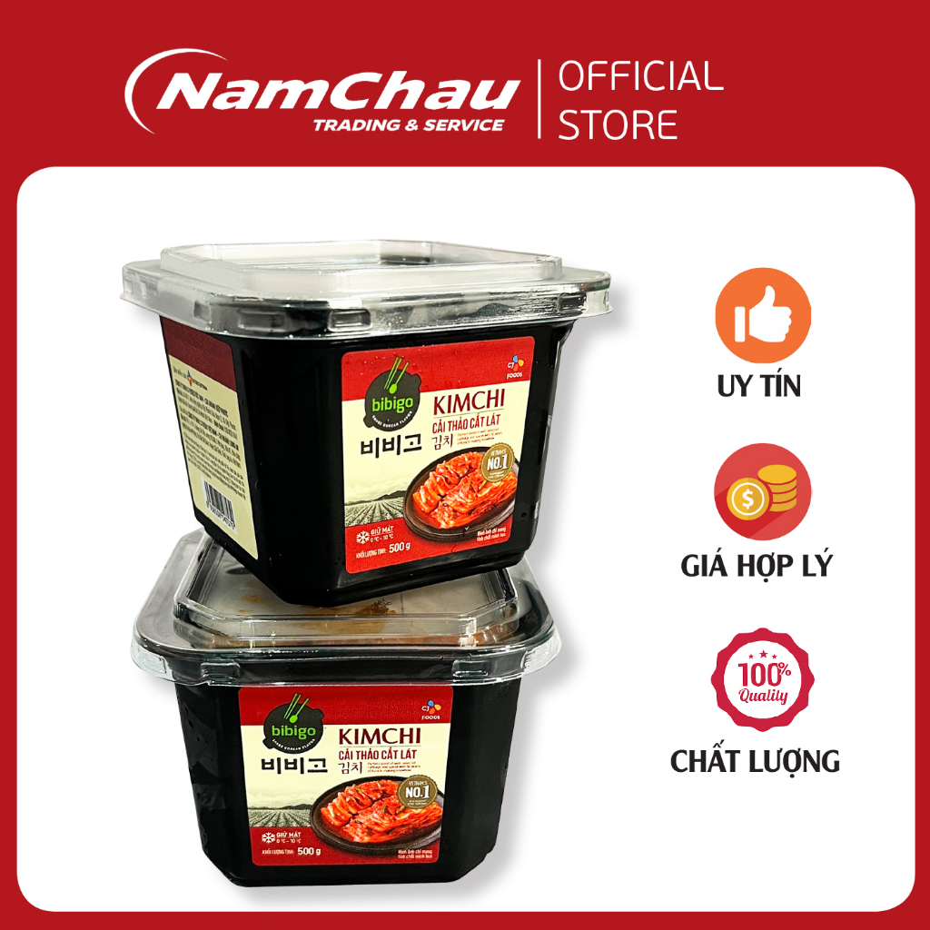 Kimchi cải thảo cắt lát Ông Kim's Bibigo (CJ Food) túi 500g [HN giao hỏa tốc]