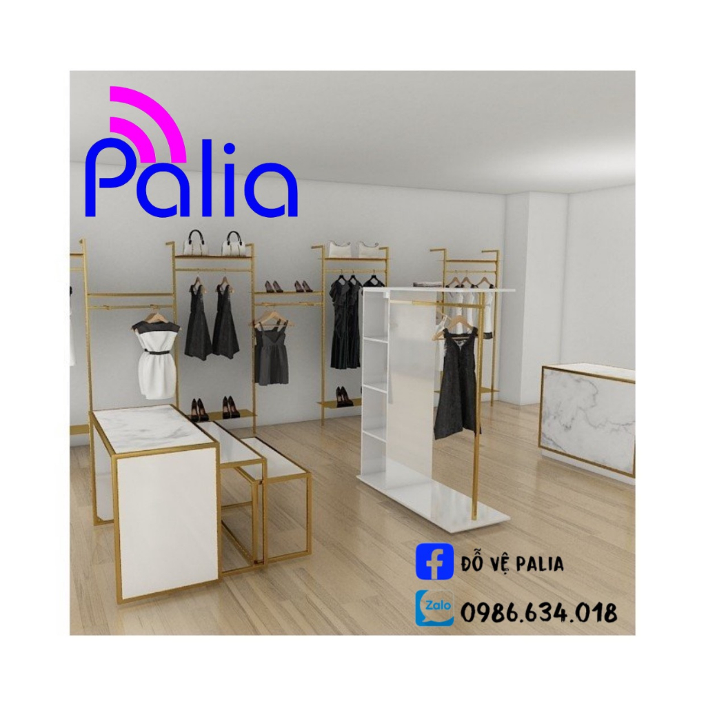kệ giữa shop trưng bày giày dép mỹ phẩm phụ kiện thời trang, có thể làm theo kích thước yêu cầu