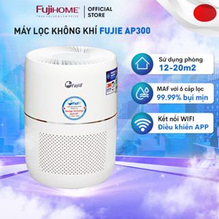 Máy lọc không khí 20m2 nhập khẩu FujiE AP300, 4 cấp lọc màng HEPA 3M Mỹ kết nối wifi, đèn báo chất lương không khí