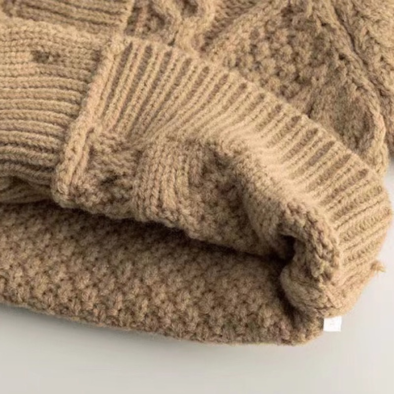 Áo khoác sweater dệt kim phong cách Hàn Quốc dành cho bé trai và bé gái, áo khoác len thừng cho bé