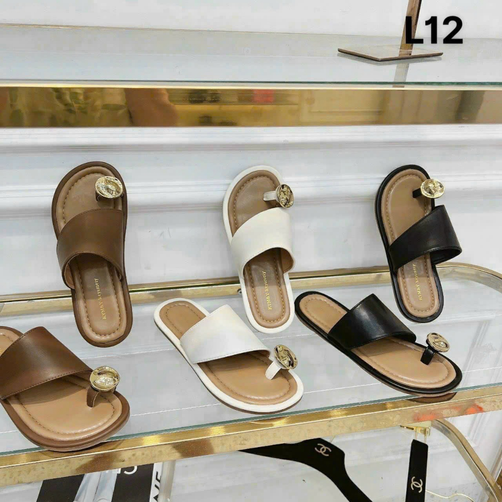 Dép lê xỏ ngón kiểu khóa tròn quai xéo mẫu hottrend