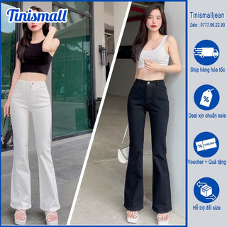 Quần Jean nữ ống Loe lưng cao và co giãn