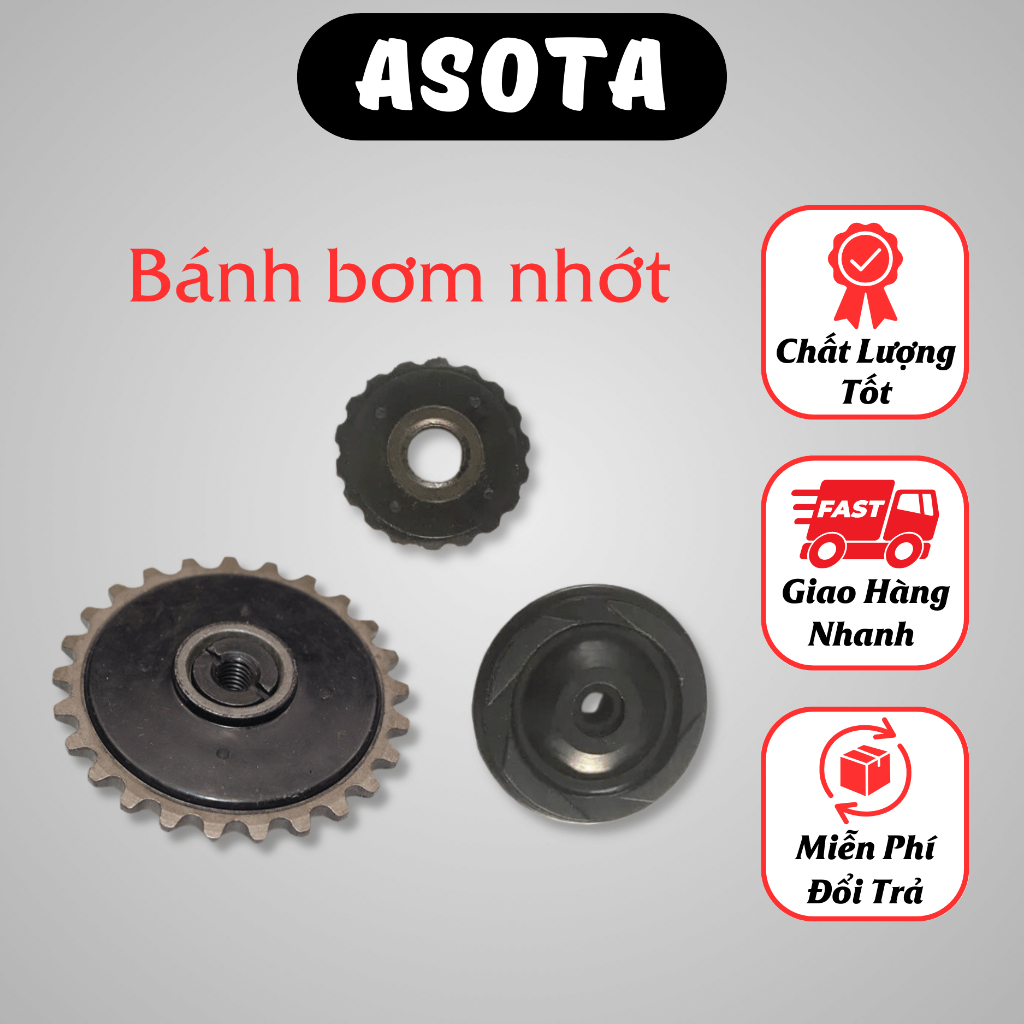 Bánh bơm nhớt, bánh tỳ, bánh trung gian ASOTA có thể tháo rời tâm ốc giúp lắp ráp tiện lợi