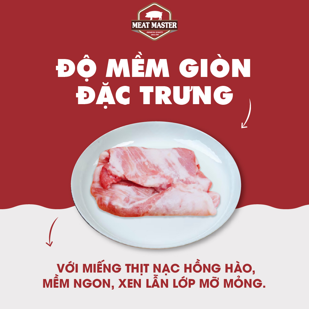 Nạc giòn Meat Master cắt lát kiểu Hàn Quốc (400g) - Thịt heo tươi