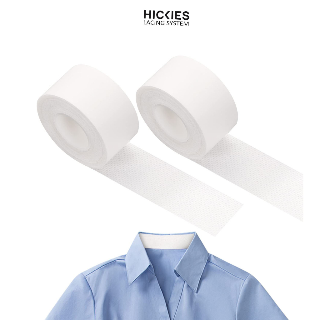 Cuộn Băng giảm ố vùng cổ, tay áo sơ mi, mũ dùng một lần, tàng hình màu đen, trắng size 2.5cmx8m - hickies lacing system