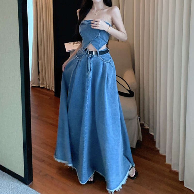 Set jean + chân váy dài