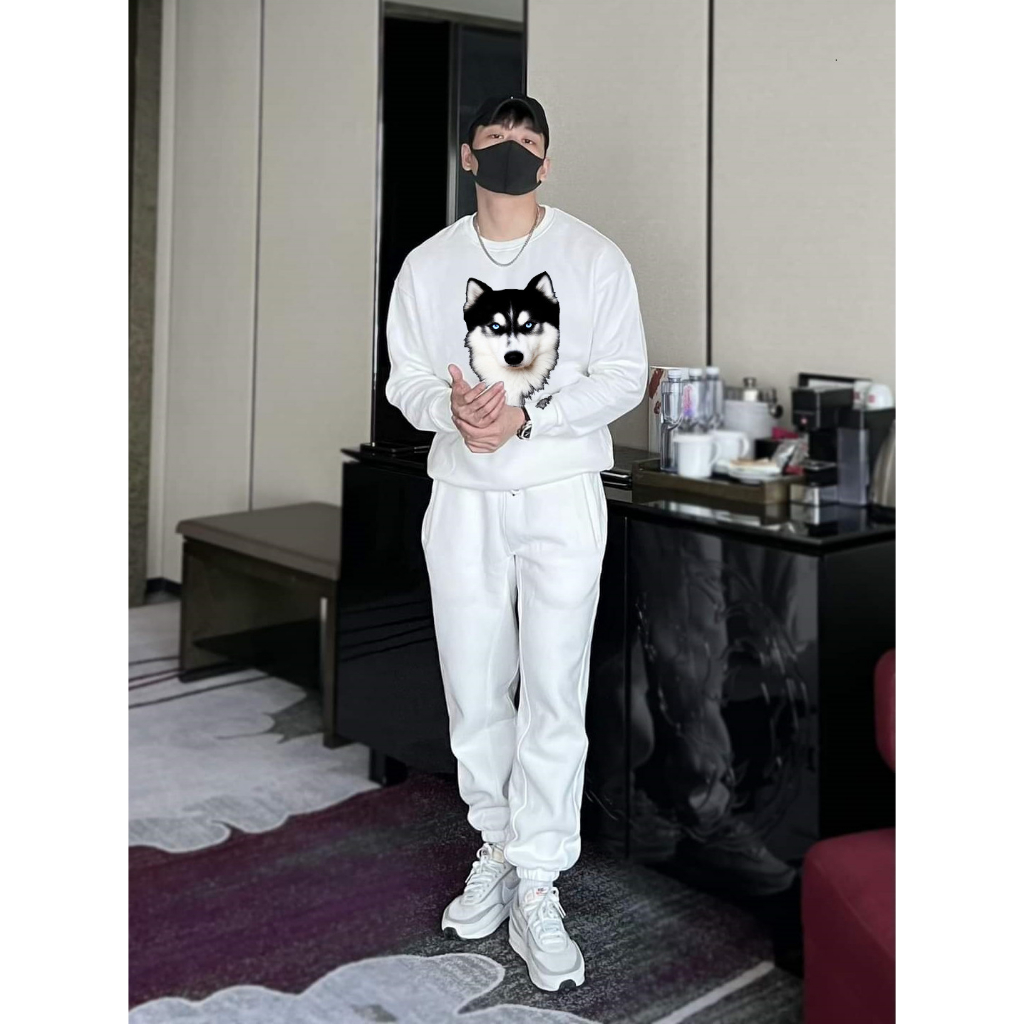 Set Bộ Nỉ SWEATER Phối Hình Sói Siêu Cá Tính Phong Cách Thể Thao Sành Điệu Chất Liệu Nỉ Ngoại Cao Cấp Dày Dặn Ấm Áp