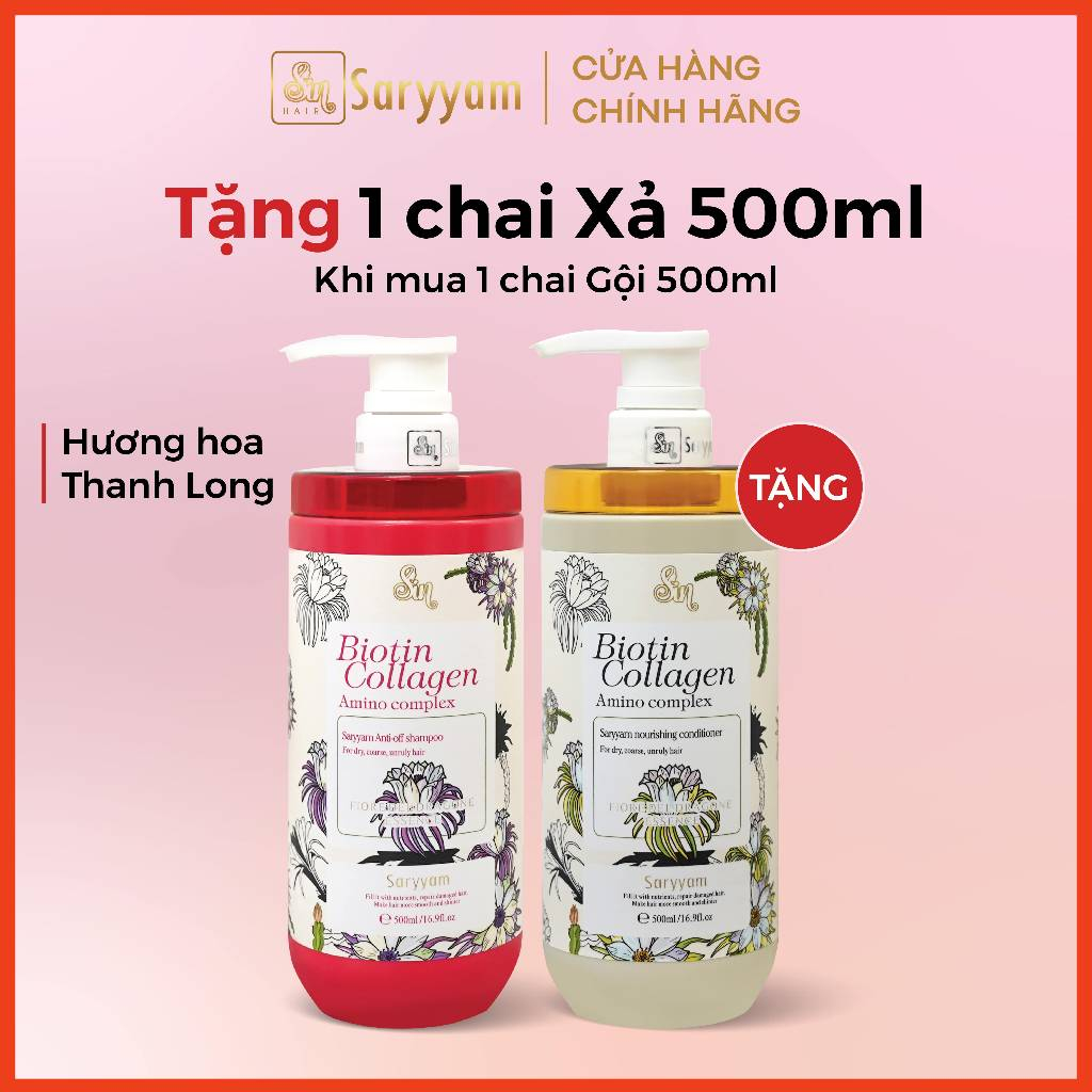 Dầu Gội Nước Hoa Sinhair Saryyam Hương Hoa Thanh Long - Hỗ Trợ Thải Độc Da Đầu, Kiềm Dầu, Giảm Gầu
