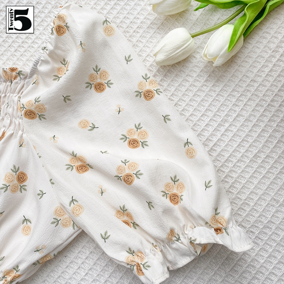 Áo kiểu hình hoa, có 2 nhún bèo Twenty.Five 4911