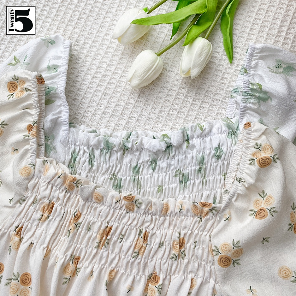 Áo kiểu hình hoa, có 2 nhún bèo Twenty.Five 4911