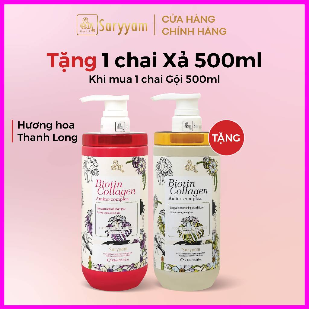 Dầu gội nước hoa SinHair Saryyam hương Hoa Thanh Long - Hỗ trợ thải độc da đầu, Kiềm dầu, giảm gầu