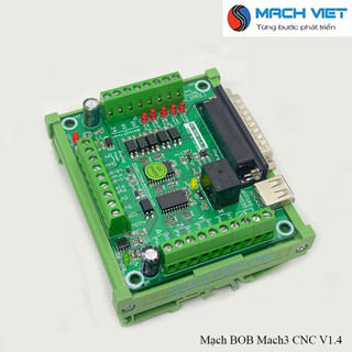 Mạch BOB Mach3 CNC V1.4.1 - có đế lắp tủ điện - Charge Pump, 3D Laser Engraving Mạch Việt