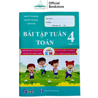 Sách - Combo Bài tập tuần và đề kiểm tra toán lớp 4 học kỳ 1 kết nối tri thức với cuộc sống - NPH Qbooks
