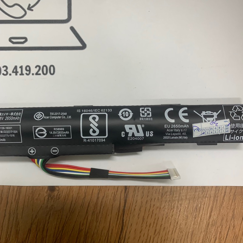 Pin laptop Acer Aspire F5-573, E5-475, E5-476, E5-523, E5-533, E5-575, E5-576, ES1-422, ES1-432, V3-374