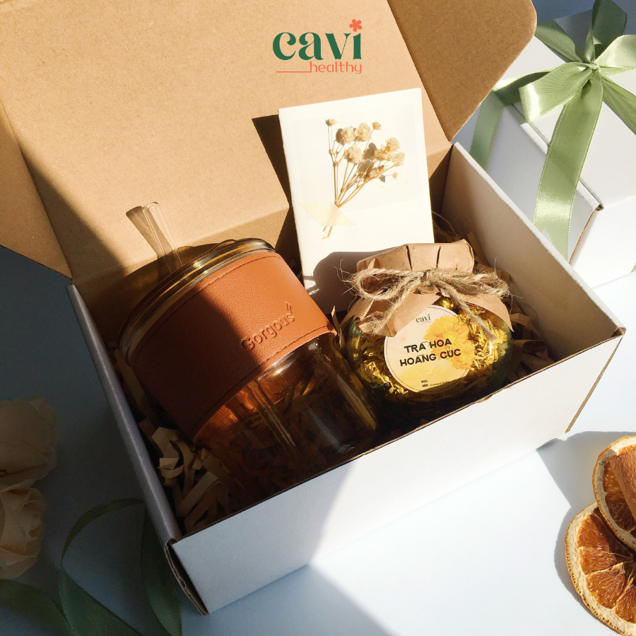 Hộp Quà Trà Hoa và Ly Thủy Tinh Tặng Sức Khoẻ Dịp 20/11, The Hope Box