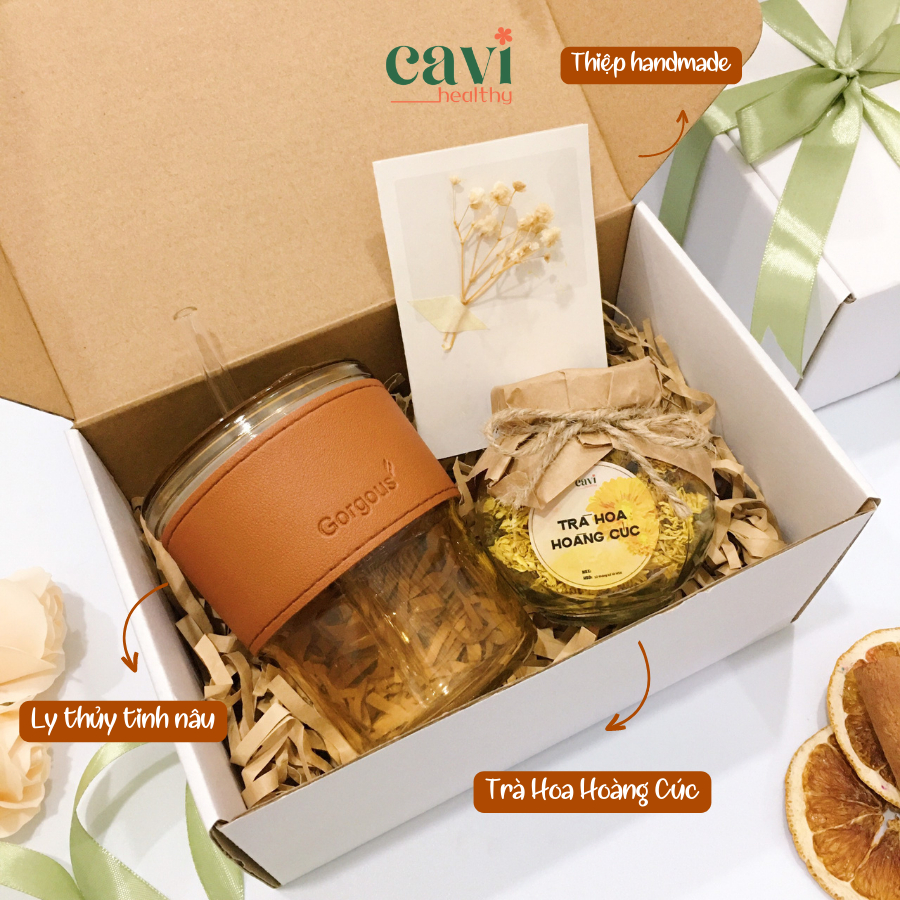 Hộp Quà Trà Hoa và Ly Thủy Tinh Tặng Sức Khoẻ Dịp 20/11, The Hope Box