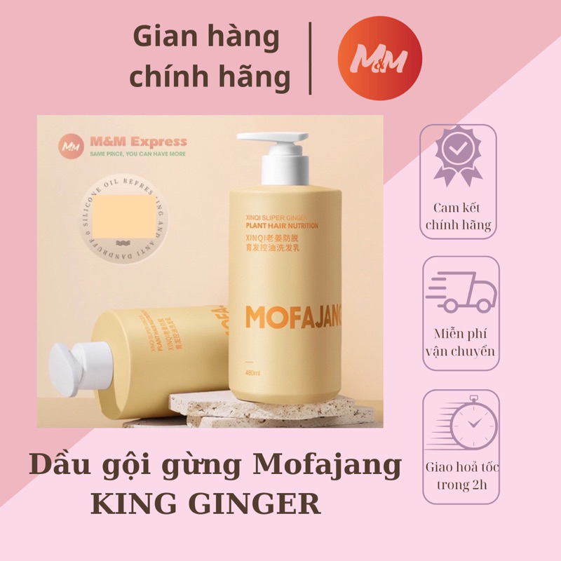 Dầu gội gừng Mofajang KING GINGER giảm rụng tóc vỏ cũ/mới 500/480ML