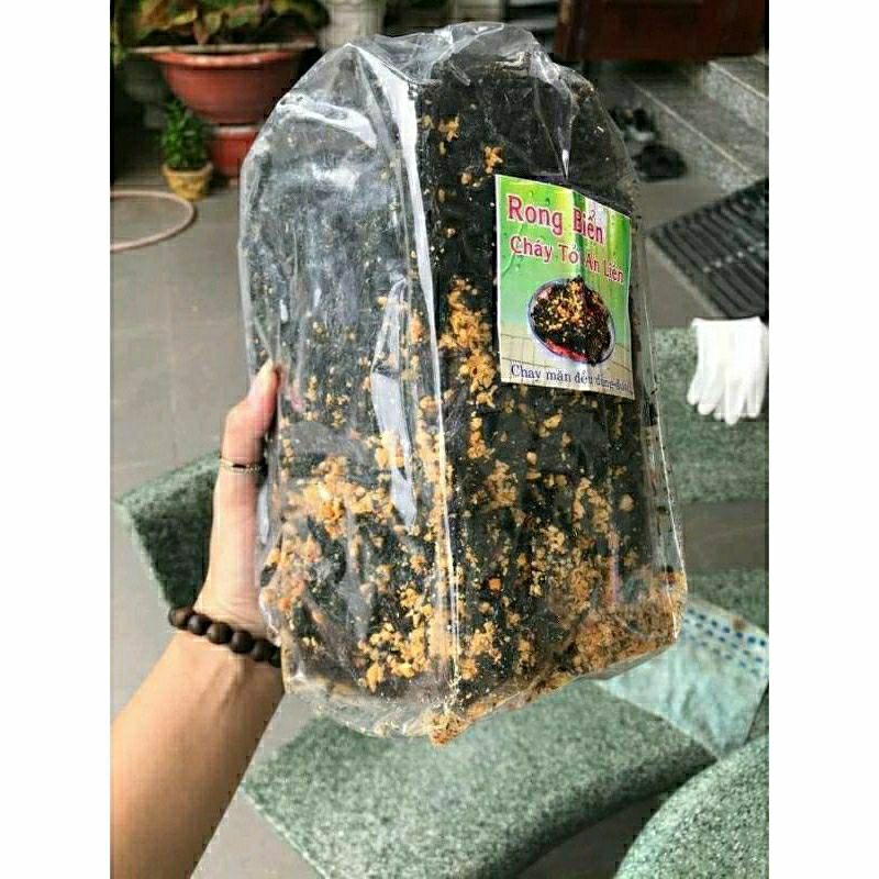 GÓI TO 500g Rong biển cháy tỏi siêu ngon, siêu rẻ,chất lượng(sỉ/dạo/ăn vặt/ăn liền/combo/hot/nhà làm