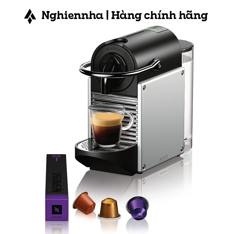 Máy Pha Cà Phê Viên Nén Delonghi Pixie Nespresso EN 124.S, Espresso, 19 Bar, 700ml, Đức, BH 12 Tháng, Nghiennha_99