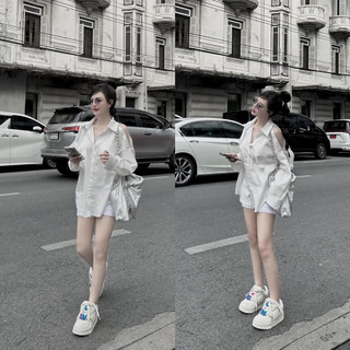 Áo Sơ Mi Trắng Khoét Vai