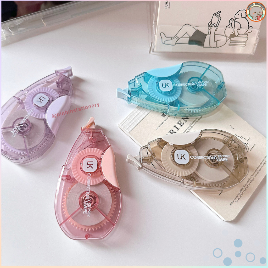 Bút xóa kéo UK Correction Tape màu pastel tối giản lõi dài 20m BXK04