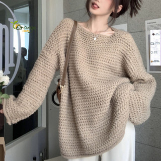 Áo Len Dệt Gạo From Rộng Tay Dài Sexy 5 Màu Dễ Mặc Phong Cách Hàn Quốc Phù Hợp Với Mọi Lứa Tuổi Orangecloset