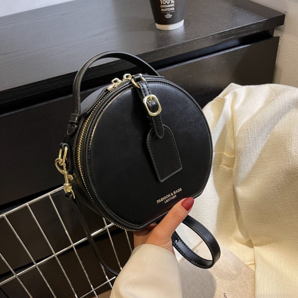 Túi xách nữ thời trang, túi đeo chéo trống da trơn tag da phong cách cá tính NQD88 TX58