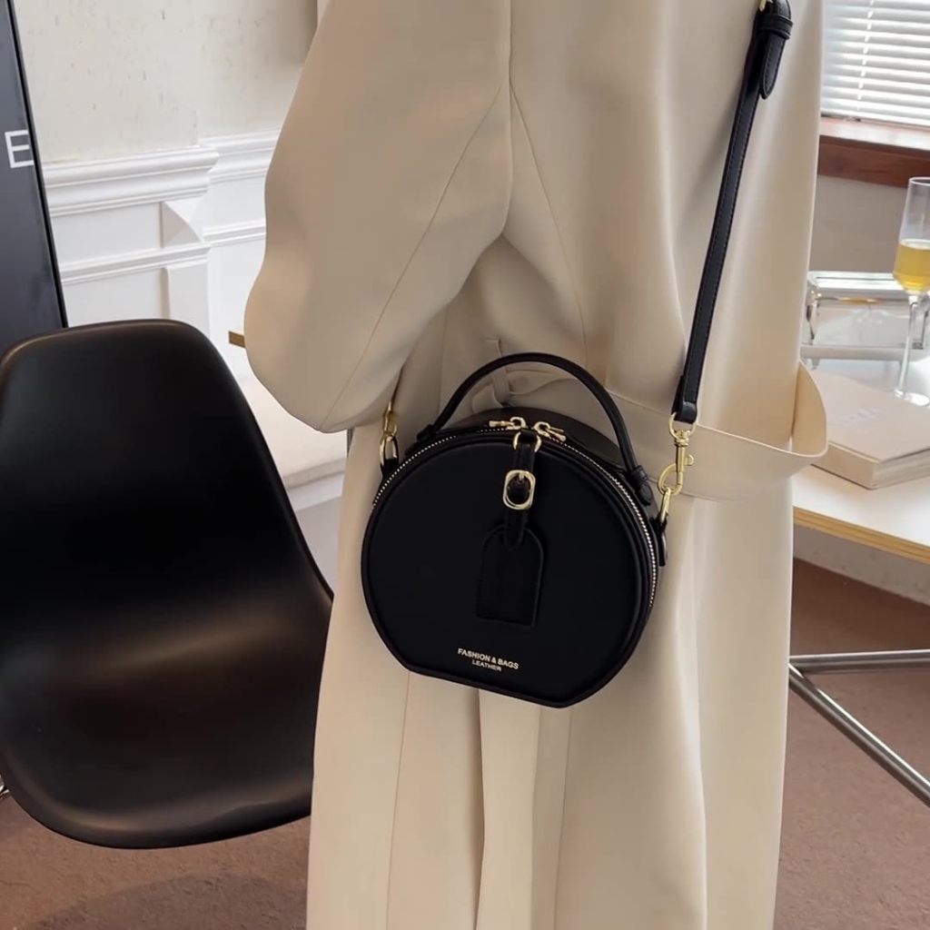 Túi xách nữ thời trang, túi đeo chéo trống da trơn tag da phong cách cá tính NQD88 TX58