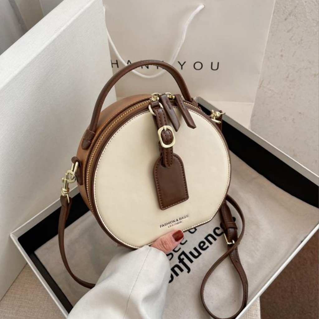 Túi xách nữ thời trang, túi đeo chéo trống da trơn tag da phong cách cá tính NQD88 TX58