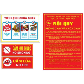 Bộ nội qui tiêu lệnh PCCC Siêu Bền (đủ 4 tấm)- CÓ BÁN RIÊNG LẺ