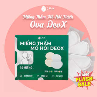 [Hộp 30] Miếng dán thấm hút ngăn đổ mồ hôi nách Ova DeoX, tấm dán siêu mỏng dán dưới áo khử mùi, giữ nách khô thoáng.