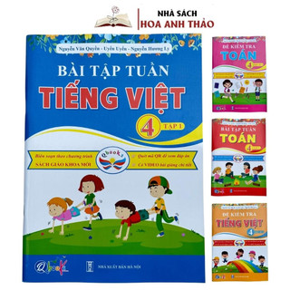 Sách - Bài tập tuần và đề kiểm tra Toán và Tiếng Việt lớp 4 học kỳ 1 Cánh Diều (Bộ 4 quyển)