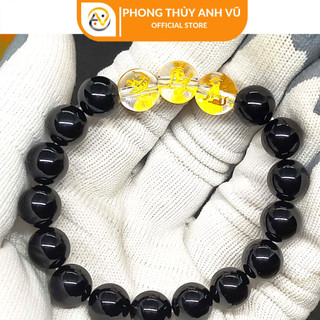 Vòng tam hợp quý nhân dần ngọ tuất - chất liệu mã não đen - size 8 10 12ly - may mắn tài lộc bình an