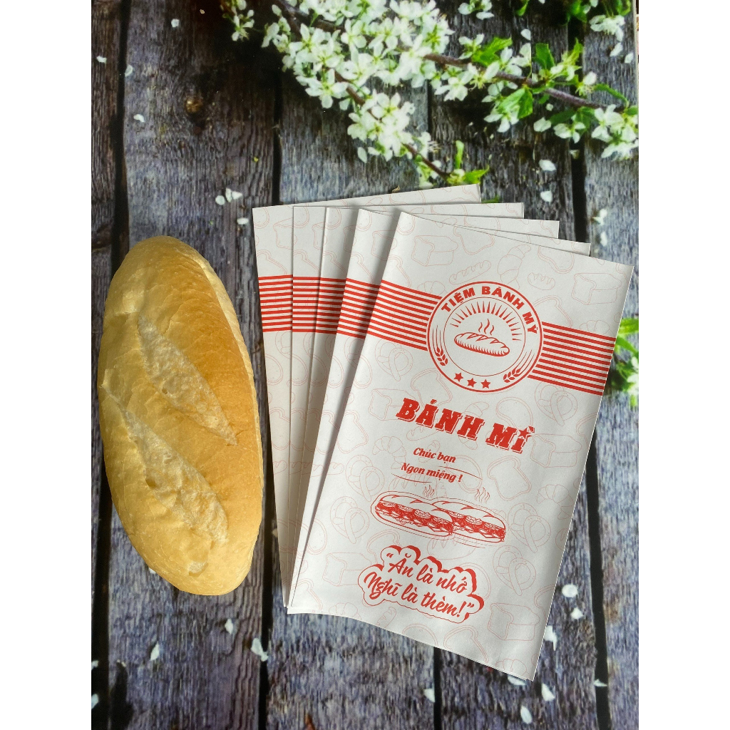 Túi đựng bánh mì - 13x24 - 1000 túi bánh mì 13x24cm - Mẫu mới 2023 - Freeship Extra - DD1302