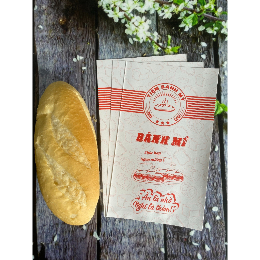 Túi đựng bánh mì - 13x24 - 1000 túi bánh mì 13x24cm - Mẫu mới 2023 - Freeship Extra - DD1302