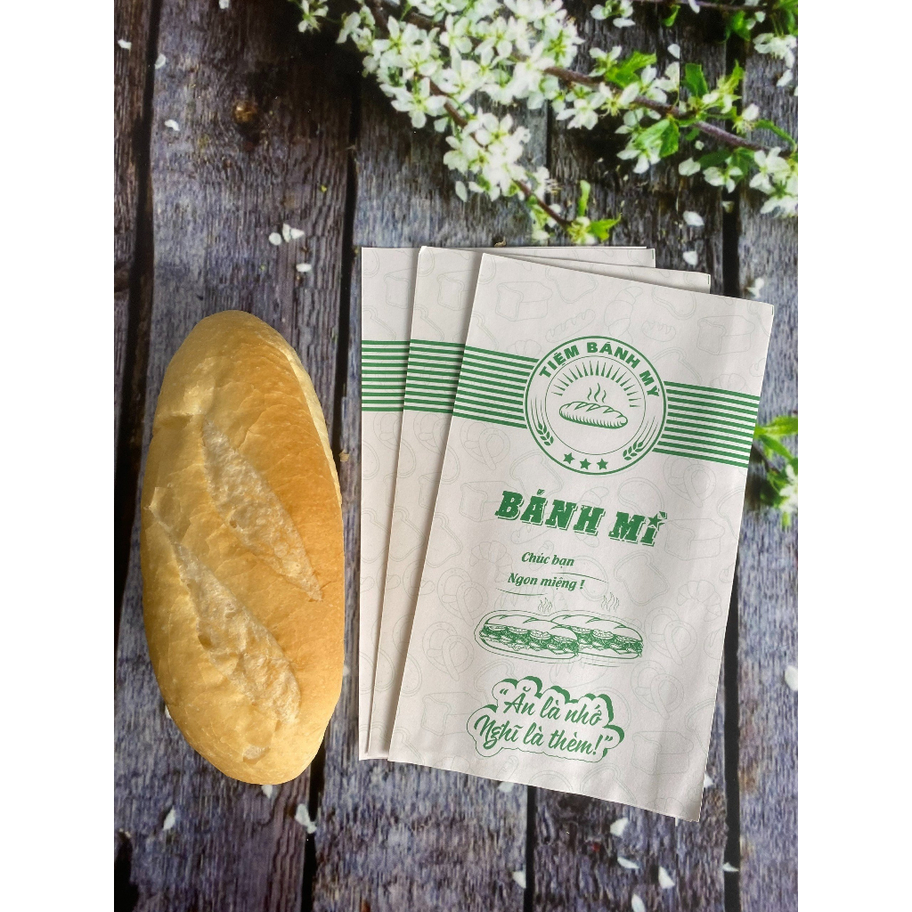 Túi đựng bánh mì - 13x24 - 1000 túi bánh mì 13x24cm - Mẫu mới 2023 - Freeship Extra - DD1302