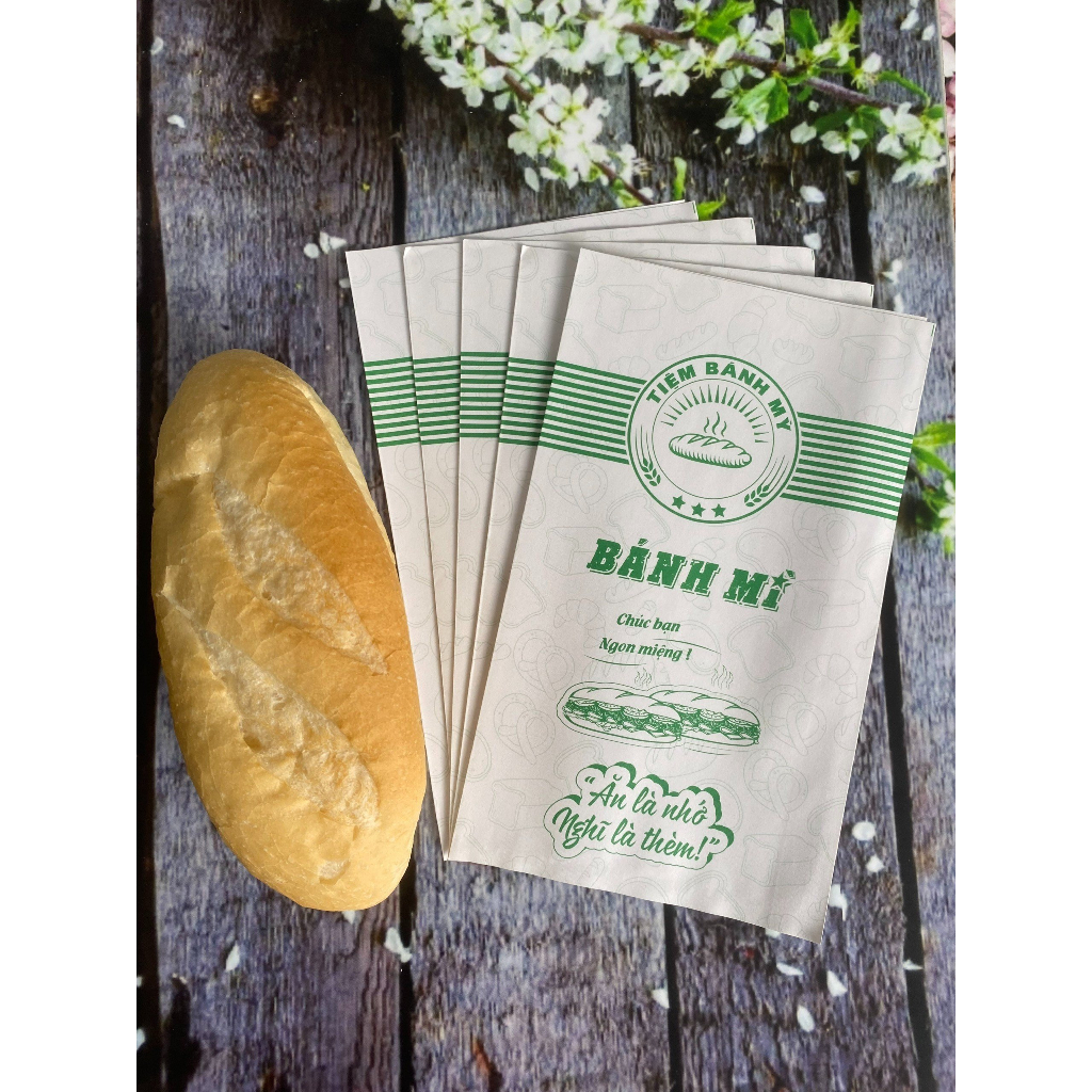 Túi đựng bánh mì - 13x24 - 1000 túi bánh mì 13x24cm - Mẫu mới 2023 - Freeship Extra - DD1302