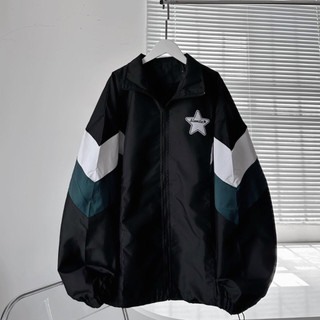 Áo bomber bóng chày nữ chữ R áo khoác nỉ bông đen xanh chữ thêu bo chun dệt thời trang nam nữ