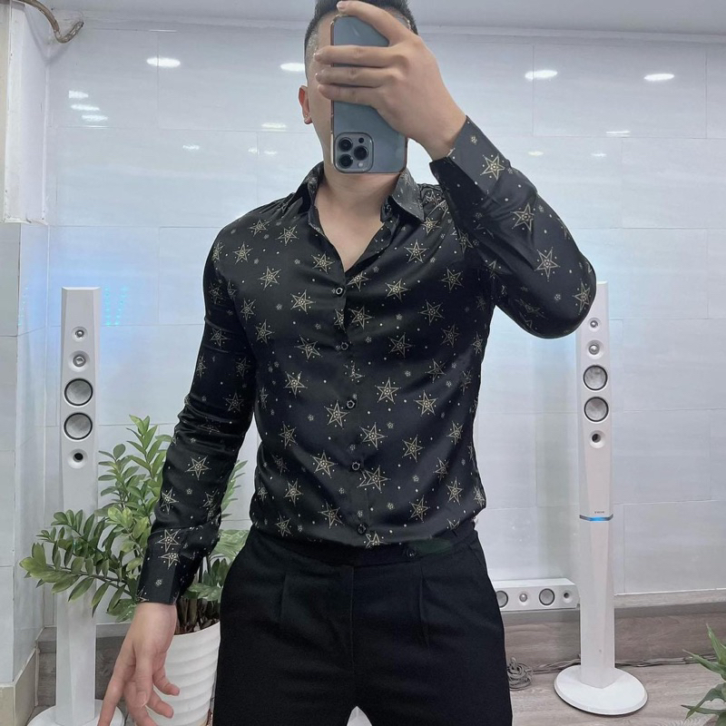 Sơmi Luxury Hoạ Tiết Hoa Lá