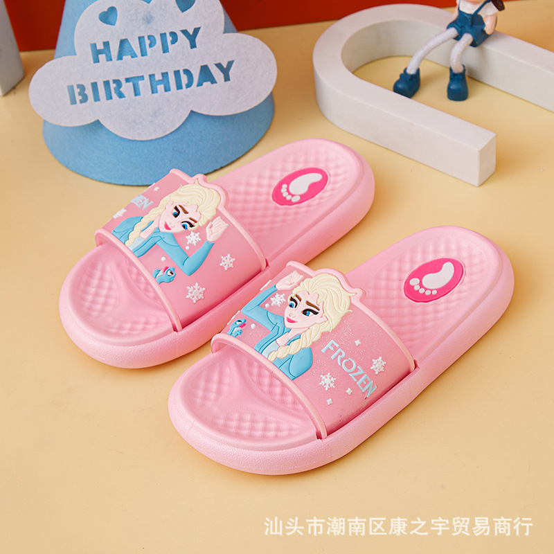 Dép lê cho bé,lê bé gái chống trượt in hình Elsa cầu vồng thời trang mùa hè mới 🔥ELSA03.