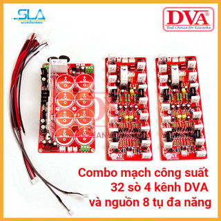 Combo mạch công suất 32 sò 4 kênh DVA và nguồn 8 tụ đa năng