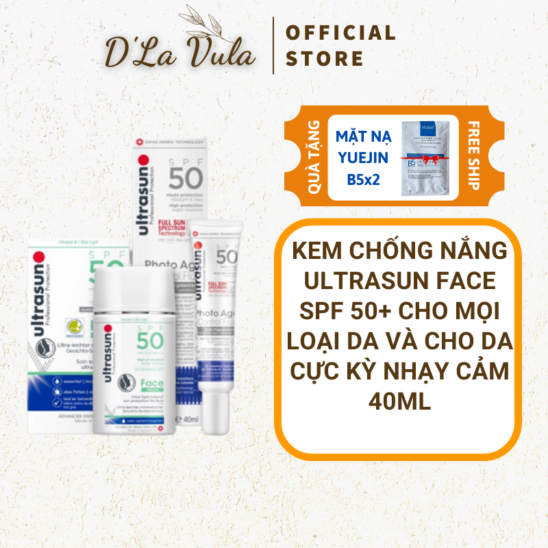 Kem Chống Nắng Ultrasun Face SPF 50+ Cho Mọi Loại Da và Da Cực Kỳ Nhảy Cảm 40ml
