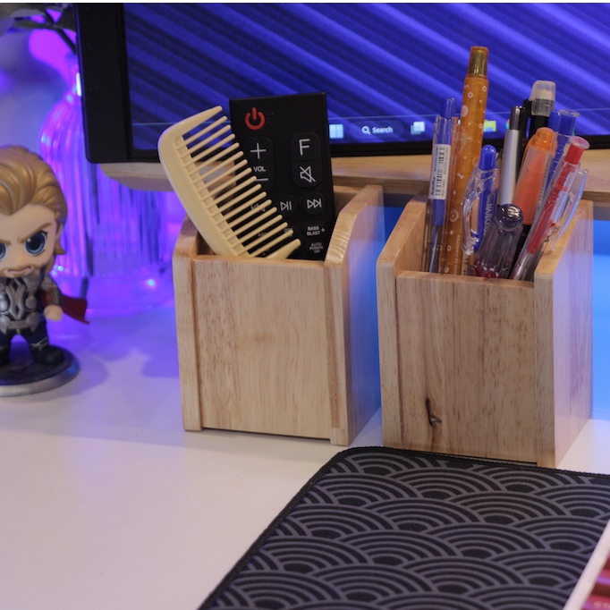 Ống viết, ống bút để bàn bằng gỗ dễ thương, ống cắm bút, hộp viết Shop Gỗ Xinh