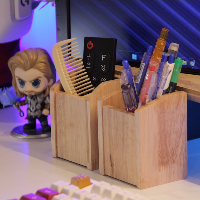 Ống viết, ống bút để bàn bằng gỗ dễ thương, ống cắm bút, hộp viết Shop Gỗ Xinh