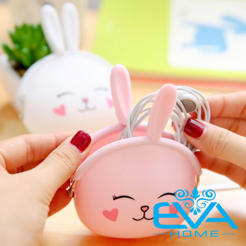 Bóp Ví Silicon Hình Thỏ Con Cầm Tay Xinh Xắn Nhiều Màu